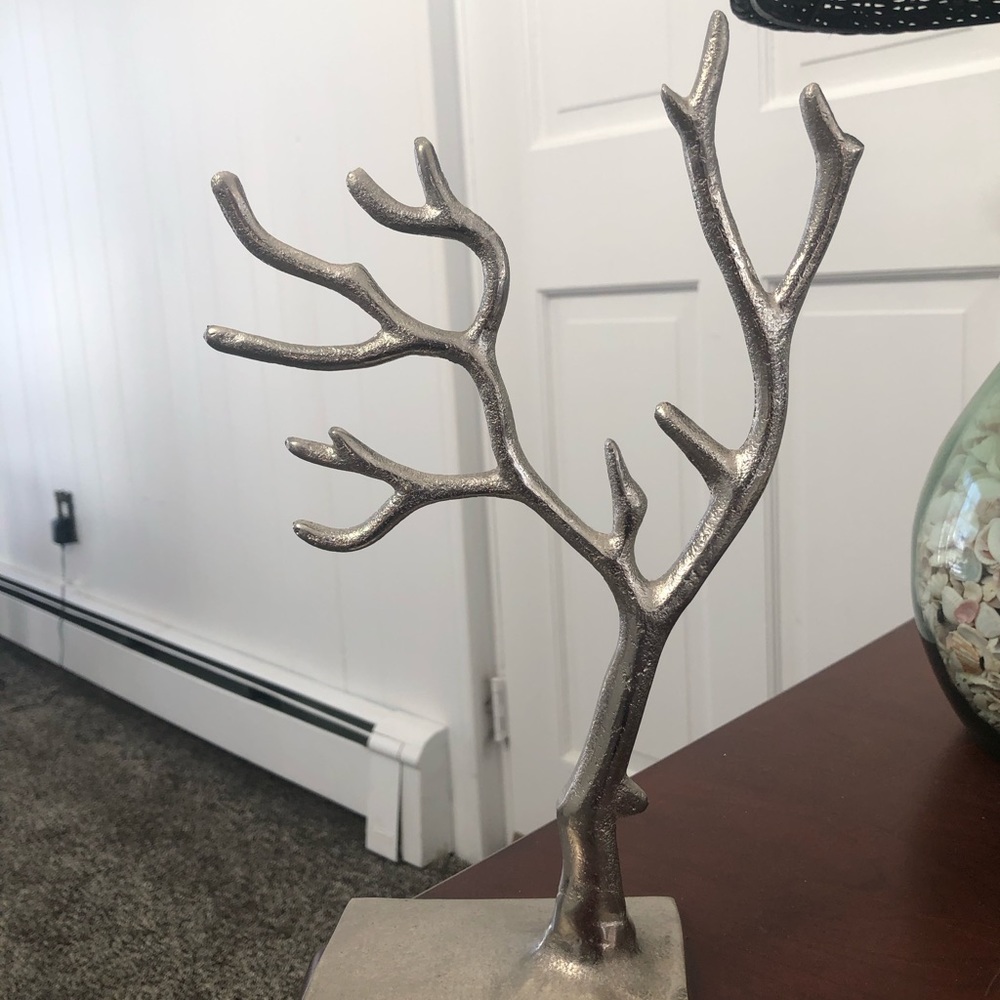Silver jewelry tree.